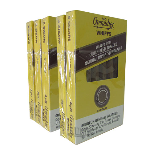 Antonio y Cleopatra Cigars also known as AYC. A Y C Grenadier Natural Dark Whiffs Cigars have a long history of satisfying American smokers ever since they were established in 1879. A Y C Grenadier Natural Dark Whiffs Cigars fairly mild tasting cigars possess a Cuban seed tobacco with a sheet binder and comes in different natural leaf wrappers such as Connecticut Shade Natural Connecticut Broadleaf Maduro and Java. Get a A Y C Grenadier Natural Dark Whiffs Cigars today.Size3 5/8 x 23 2/3Quantity5...