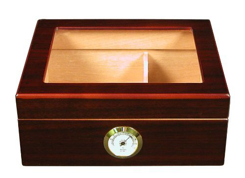 The Capri Glasstop Humidor - Mahogany