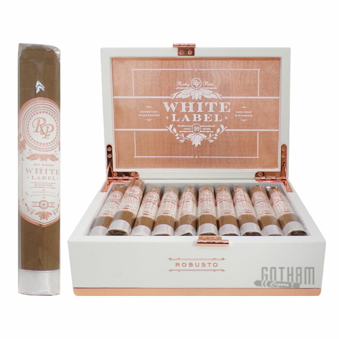 Rocky Patel White Label Open box and stick with background